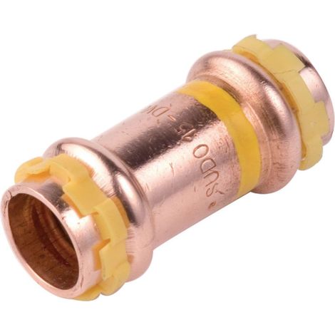 Comap – Manchon à sertir cuivre femelle/femelle 14 mm – Raccord gaz pour installations sécurisées – Double indicateur de sertissage