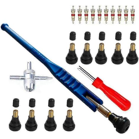 Kit d'outils de remplacement de valve de pneu de voiture 43/23 pièces - comprenant un extracteur de valve et un outil de remplacement de valve. (1/5)