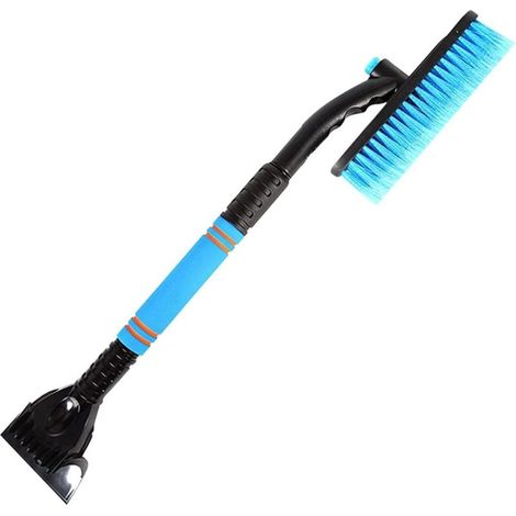 Brosse à neige et grattoir à glace , détachable, extensible et rotatif, pour le déneigement du pare-brise de voiture, avec poignée en mousse confortable et corps en aluminium, outil d'hiver universel
