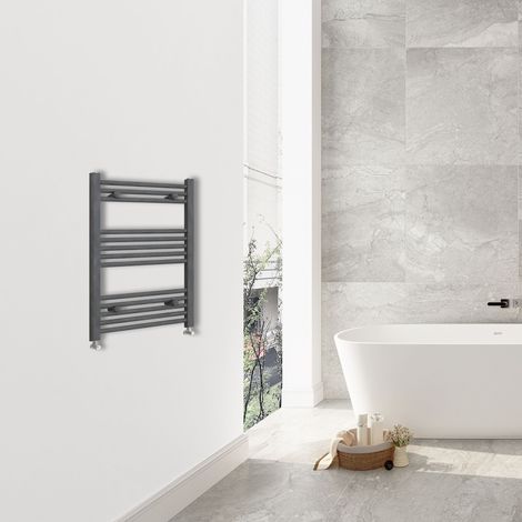 Biubiubath Anthracite Straight Heated Towel Rail Bathroom Warmer Heating 800x500mm Suitable for Bathroom (1/4)