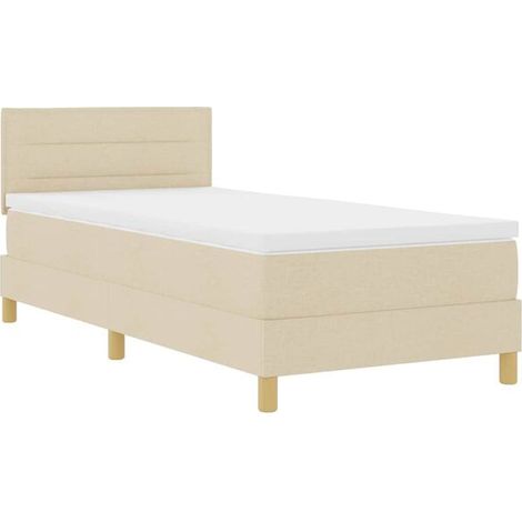 Matelas à ressorts LED avec bande lumineuse LED, beige, 80 x 200 cm, revêtement en tissu (1/5)