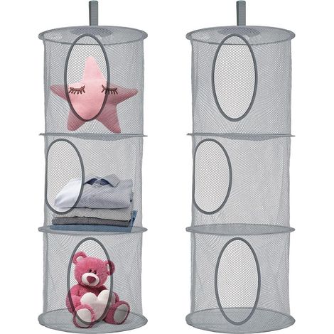 2PCS Rangement Peluche, 3 Niveau de Rangement Jouet Enfant, Suspendu Filet Rangement, Chambre Enfant (1/5)