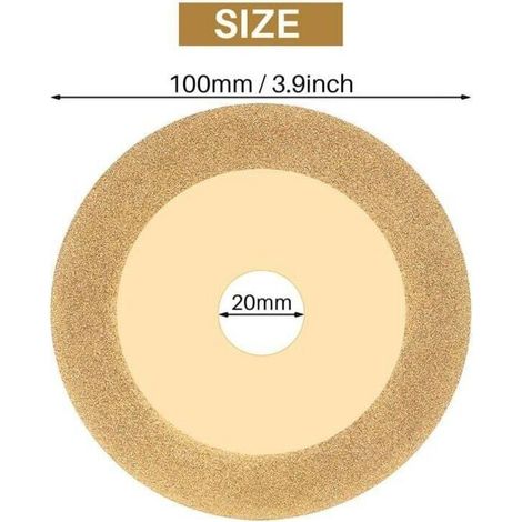 Disque Diamant 100mm Pour Coupe Affûtage Roue Meule Dore (1/4)