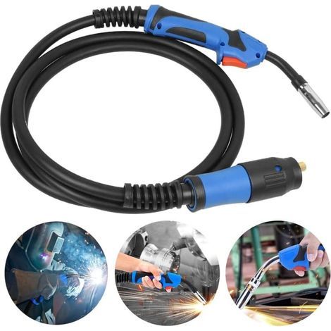 Torche de soudage à fil 3.8 mètres MIG MAG 15AK avec connecteur péritel pour poste de soudage semi-automatique à gaz refroidi par air (torche torche MB15) (1/5)