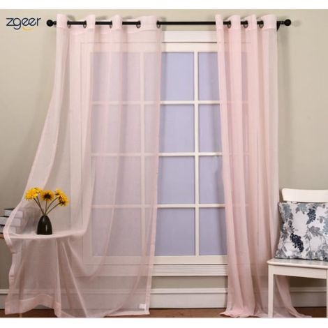 Rideau - - Occultant - 52X90 pouces - Polyester - Rose (1/4)