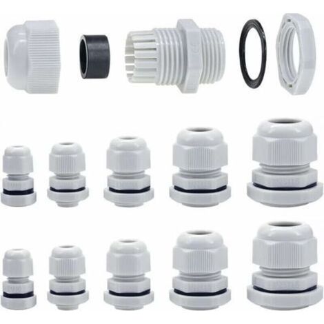 Pr Cable Glands M10-M25 10mm-25mm Padding Stacking Cable Glands with Lock Nut and Washer (M10-M25 40pcs) (1/4)
