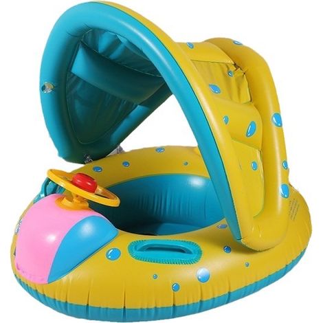 Dänisches Kinderschwimmbecken mit Sonnendach, aufblasbares Kinderschwimmbecken (abnehmbares Sonnendach), 1-4 Jahre