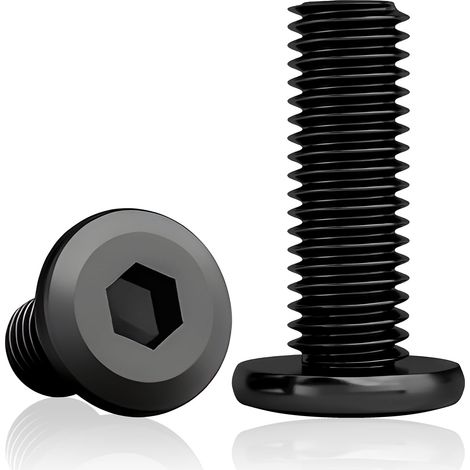 Lot de 50 vis à tête bombée M8x25 mm, inox noir six pans creux (1/5)
