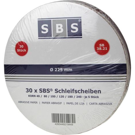 30 Klett Schleifscheiben 225 mm MIX Sortiment Schleifpapier K40-240 (1/3)