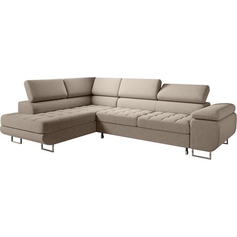 Ecksofa, links umwandelbar, 4-Sitzer, Eden Taupe