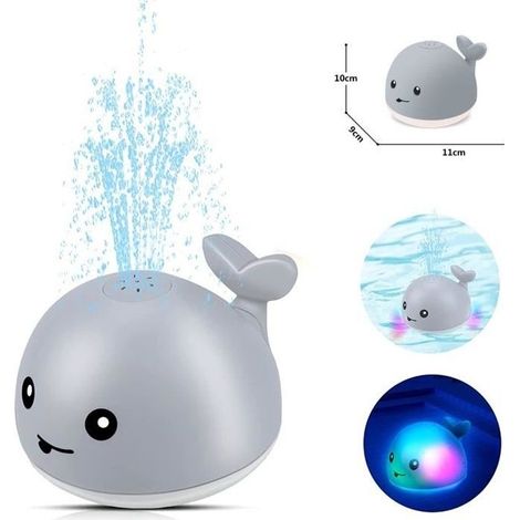 XICHAO - Jouet Bain Bébé Baleine Jet d'eau Bébé 1 2 3 Ans Garçons Filles,Jeux Piscine Jouet de Bain Jouets de Pulvérisation avec (1/4)