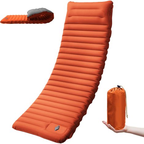 (Orange) Tapis de sol de camping extra épais de 10 cm, idéal pour le camping, la randonnée et la pêche. (1/5)