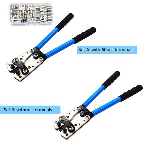 Pince à sertir portable HX-50B pour cosses professionnelles, sertisseuse de cosses à anneau en cuivre pour automobile, kit de connecteurs soudés, outils à main multifonctionnels (1/2)
