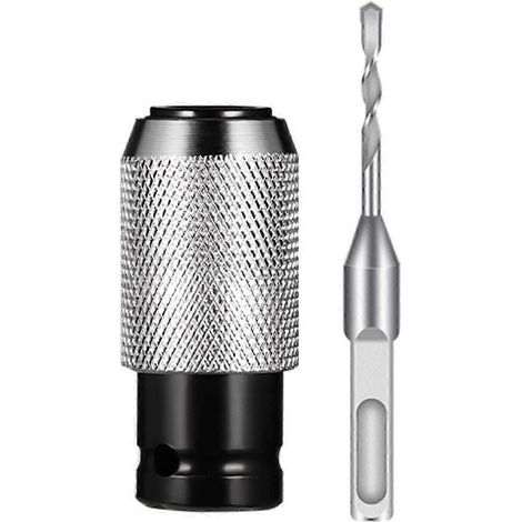 (B) Adaptateur pour marteau perforateur avec jeu de forets à percussion, convertisseur marteau électrique/perceuse pour perçage de précision (1/5)