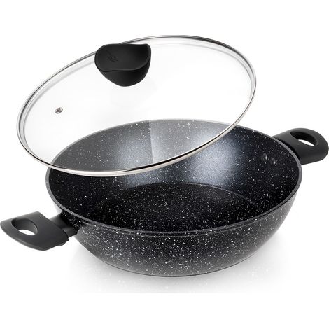 Padella profonda in granito con coperchio in vetro, 28 cm, 3,5 litri (1/5)