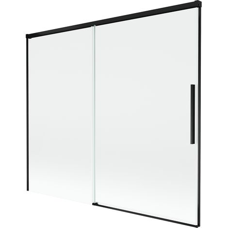 Mexen Rox paravent de baignoire coulissant à 2 volets 180 x 150 cm, transparent, noir - 8C9-180-001-70-00