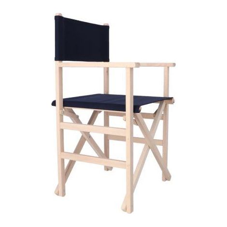 Sillon director ARANAZ sin barniz lona azul marino