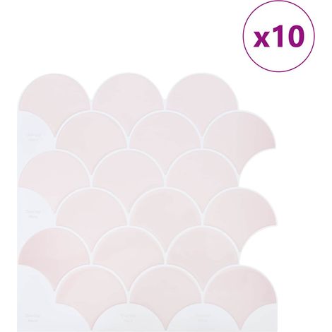 vidaXL Baldosa de Escama de Pescado 10 uds. Rosa claro 30 x 30 cm (1/2)