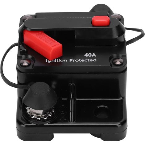 Disjoncteur à réarmement automatique, porte-fusible en cuivre étanche, interrupteur automatique rouge, 12-42 V CC, 40 A (1/5)