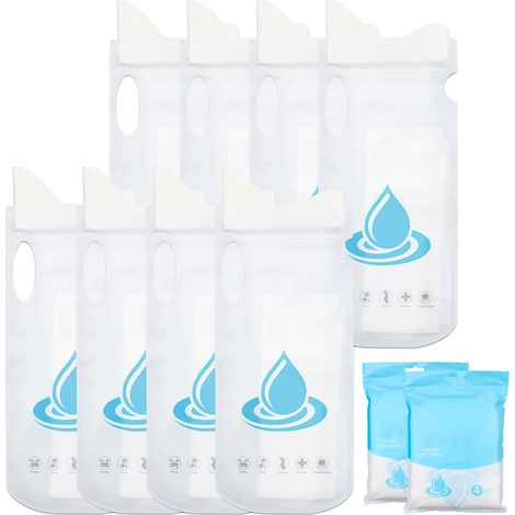 8 Pièces Urinoir Portable,Sacs à Urine Jetables avec Poignée 700ml,Sacs a Vomi Voiture Toilette Sacs Urinoirs D'urgence Pipi Debout pour Femmes Enceintes,Urinoir Homme pour Voyage,Voiture,Camping (1/5)