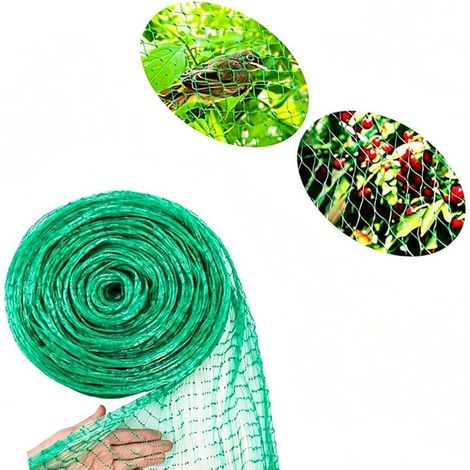 Bird Netting Kit, 6 m x 10 m, Protection Netting Fine Mesh Strawberries Versatile Plants, Grass Seeds, Pond Covers Green (1/3)