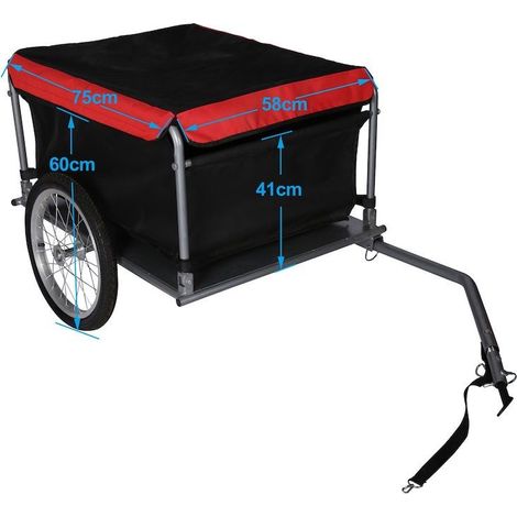 Le Poisson Qui Jardine – Remorque vélo pliable 65 kg – Timon rabattable pour rangement compact – Couvercle sécurisé avec fermeture à crochets (1/3)