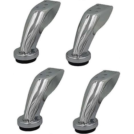 Verstellbare Möbelfüße, 4 Stück, verchromtes Metall, runde Füße für Sofas, Stühle, Hocker, Schränke, Regale (Silber, H 100 mm) (Farbe: Silber, Größe: 90 mm Höhe)