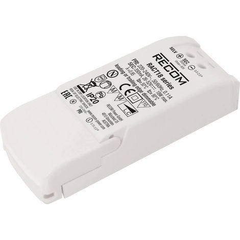 Recom Driver LED 18 W 350 mA Negro 12 cm