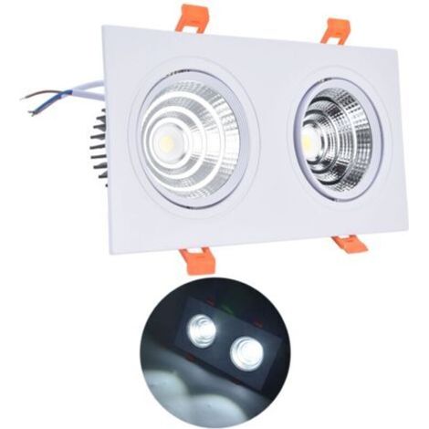 Downlight COB 2x7W 6000K 100-264V, plafonnier réglable intégré avec pilote LED pour chambre à coucher (1/4)