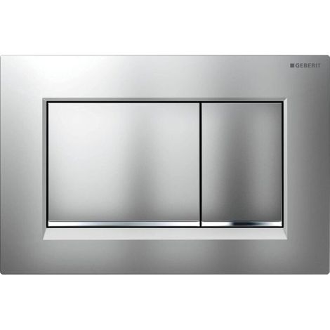 Geberit Sigma20 (ehemals Sigma30) kompatible quadratische Betätigungsplatte für Zweimengenspülung: matte Chromlackierung, Easy-Clean-Beschichtung, poliertes Chrom (115.883.JQ.1) (1/4)