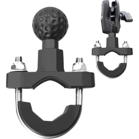 Support de Serrage de Guidon, Support à Boule Fixe pour Voitures électriques, Motos, vélos, Accessoires, rotule, Support de téléphone Portable, M10, Base sphérique, Solide et Absorbant Les Chocs (1/5)