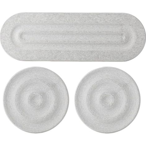 Lot de 3 plateaux en pierre de diatomite absorbant l'eau pour salle de bain avec bande antidérapante et évaporation (gris)'gris'- (1/5)