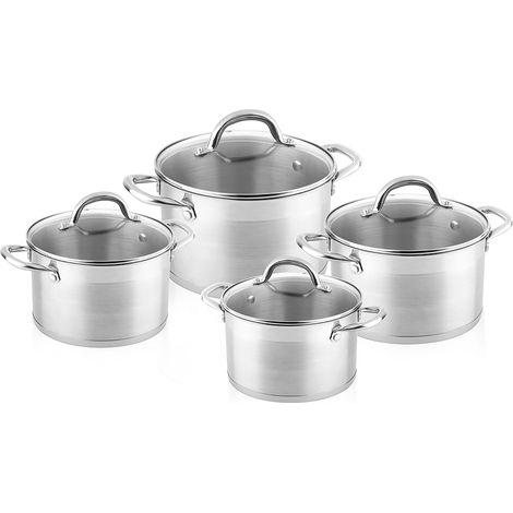 SET DI PENTOLE A BARILE IN ACCIAIO INOX, 8 PEZZI (TORINO)