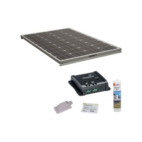 Pack panneau solaire monocristallin 140W – Kit de pose avec régulateur PWM 160W 10A – Protection verre trempé – Montage en série ou parallèle – Antarion