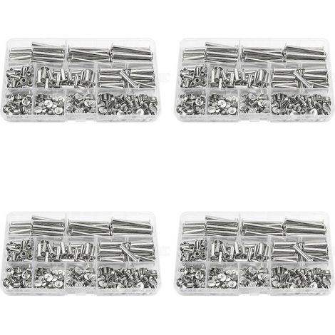 Kit d'assortiment de vis à reliure Chicago pour la reliure artisanale de livres en cuir (480 pièces, M5) (1/5)