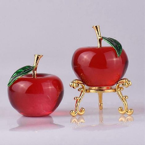 Décoration en cristal de pommes, figurine en verre, ornement, cadeau pour elle, fruits, décoration de table de remise de diplôme, fruits artificiels, faux centre de table