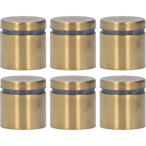Lot de 12 supports à vis inox pour panneaux publicitaires, fixations murales en acier inoxydable 25x25mm, kit de montage pour verre et enseignes (1/5)