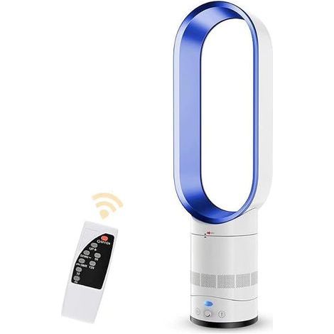 Ventilateur sans pales avec télécommande, purificateur d'air 2 en 1, super silencieux, avec filtre HEPA, 8 vitesses, oscillation à 90°, minuterie, refroidisseur d'air, climatiseur portable, parfait po (1/5)