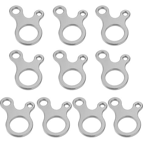 10 attaches rapides à 3 trous pour corde de tente, boucle de fixation pour corde à vent (argenté) (1/5)