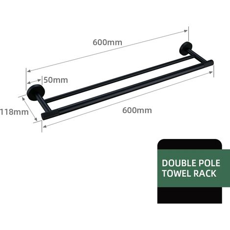 (Porte-serviettes - 60) Accessoires de salle de bain noirs en laiton moleté : porte-papier toilette, étagère, porte-serviettes simple, crochet pour brosse de toilette (1/5)