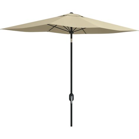Parasol rectangulaire inclinable 2x3 m, manivelle toile polyester imperméabilisée haute densité 180g/m² crème (1/5)