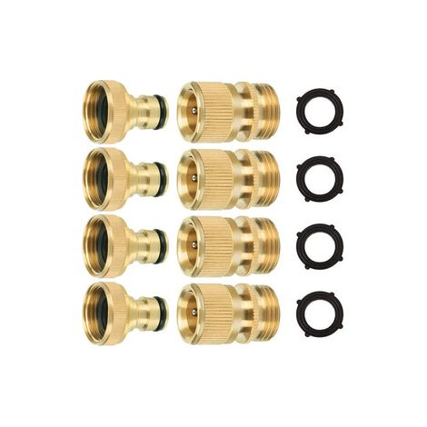 Raccords rapides laiton style US 3/4 pouce – Adaptateur universel mâle et femelle pour tuyau d’arrosage, idéal pour brancher plusieurs outils de jardin