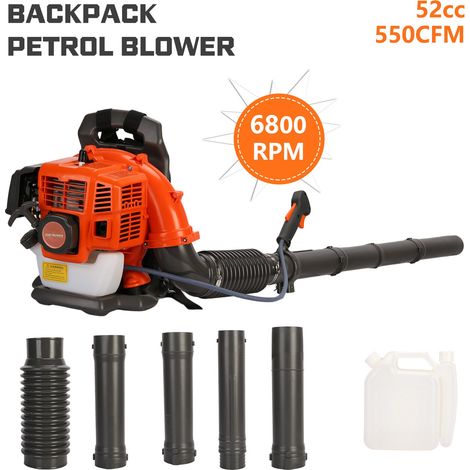 FIANAO Souffleur thermique à dos - 1250W - ABS et métal - 550CFM - 6800r/min - ORANGE (1/5)