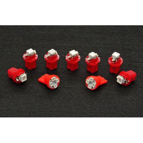 9pcs/set t5 b8.5 1smd car LED instrument central control light LED indicator 12V red (1/5)