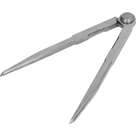 Compas à pointes biseautées en acier au carbone trempé et finement poli, pour un positionnement précis sur bois et cuir, 200 mm (1/5)