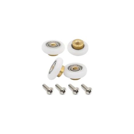Set di 4 rulli di ricambio per porte scorrevoli doccia con viti M4, diametro 25 mm - Crezuo