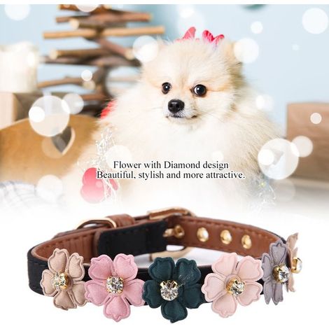 Collier Noir - Réglable - Nœud papillon - Fleur en diamant