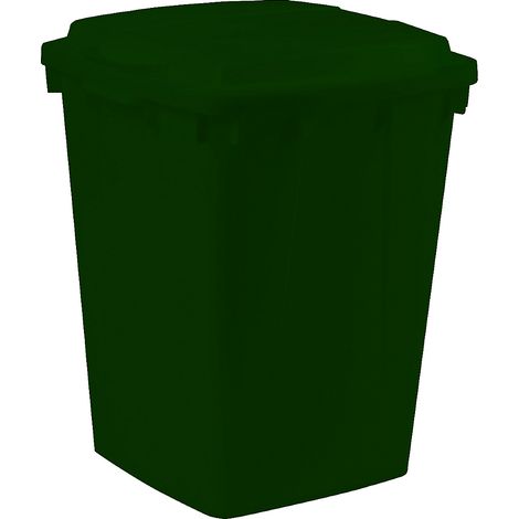 Poubelle de tri verte rectangulaire 90 litres sans couvercle