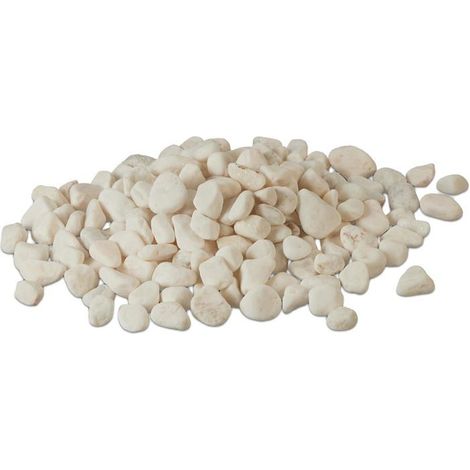 Gravier de marbre blanc 5 kg - 15-25 mm pour massifs de fleurs, pots de fleurs et décoration de tombes (1/5)