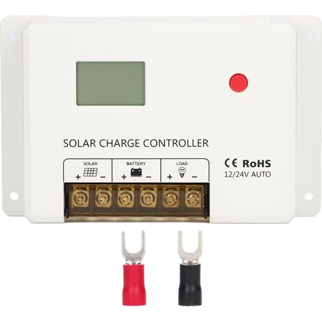 Régulateur de charge solaire PWM 40A 12V/24V avec écran LCD, paramètres de charge réglables, régulateur solaire MOS (1/5)